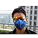 Activated Carbon Filtration Dustproof Mask, Bicycle Cotton Mask Anti Pollution, PM 2.5 Respirator With Filter Filtration Cotton Sheet Valves Exhaust Gas Anti Pollen Allergy for Running Cycling (blue)