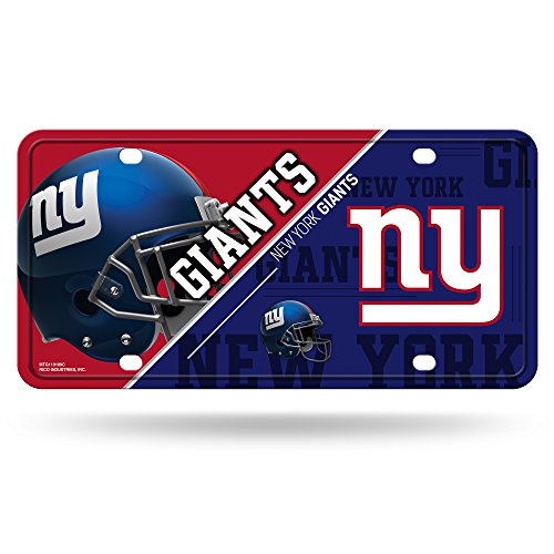 Rico Industries NFL New York Giants Plaque d'immatriculation Unisexe New York Giants MetalNew York Giants Plaque d'immatriculation en métal, Couleur de l'équipe, Taille Unique