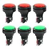Uxcell a14010600ux0852 SPDT Head Cap Momentary Game Machine Arcade Button Micro Switch, 6 Piece, Red/Green