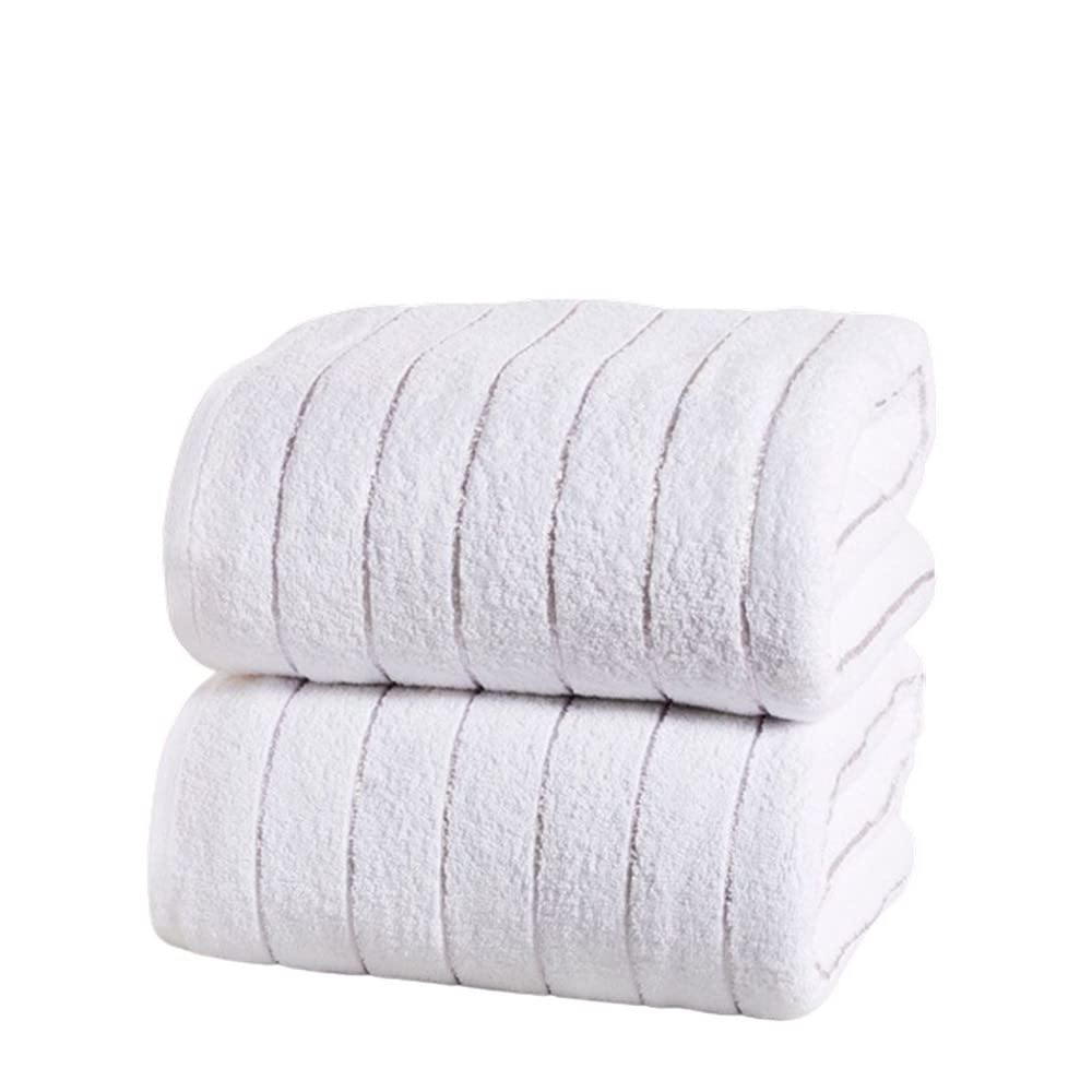 Rapport Home Rapport Two Piece White/Silver Striped Towel 100% Cotton, 2pc Bale