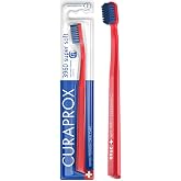 Curaprox CS 3960 Super Soft Toothbrush, Red/Blue, Single Pack, Swiss Made | Dentist Recommended, Sensitive for Teeth and Gums, Gentle Plaque Removal, Angled Brush Head, Swiss Oral Care
