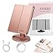 Makeup Mirror,Aiskki 10X/3X/2X/1X Magnification Mirror,180° Adjustable Rotation Vanity Mirror,Trifold Vanity Mirror,22 LED Lights,Touch screen adjustment brightness,Dual Power Supply Cosmetic Mirror