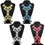 XY Fancy Multi Layer Flower Chains Allloy Resin Elegant Flower Women Back Sexy Body Chains Summer Dress Necklaces