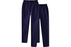 Cambkatl 2 Pack Men's Sweatpants, Basic Solid Color Casual Joggers Drawstring Elastic Waist Sports Lounge Pants with Pockets