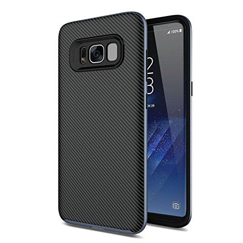 Samsung S8 Carbon Fibre Case - Neo Hybrid - Olixar X-Duo - Grey - Samsung Galaxy S8 - Dual Layered Protection