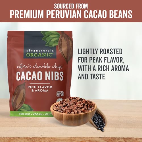 Viva Naturals - The BEST Tasting Organic Cacao Nibs, 2 lb Bag