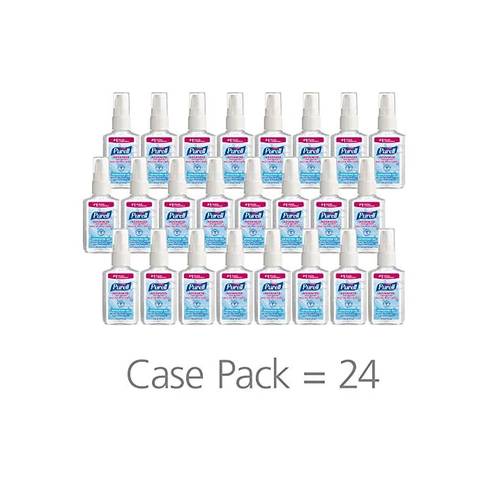 PURELL Advanced Hand Sanitizer, Refreshing Gel, 2 fl oz Sanitizer Portable,Travel Sized Pump Bottles (Case of 24) – 9606-24