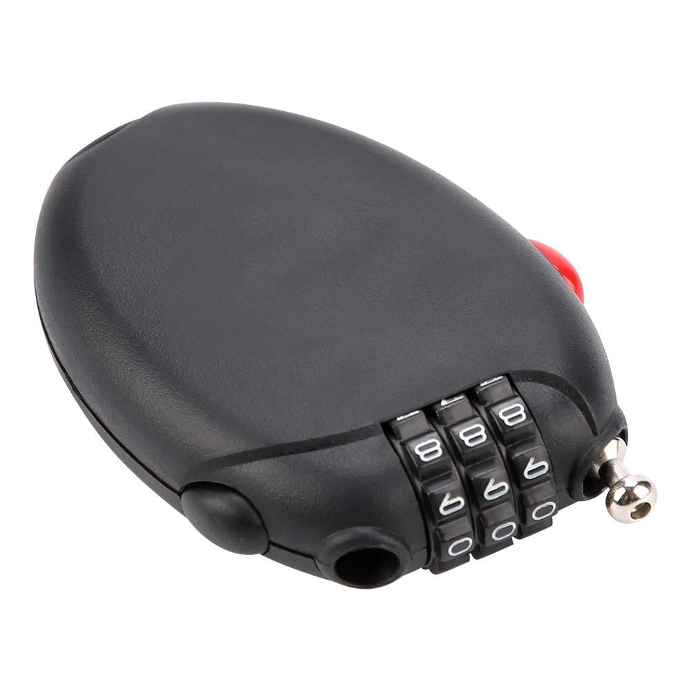 Retractable Cable Lock Retractable 3 Digit Resettable Combination Cable Padlock Multi Function Mini Cable Bicycle Lock for Bike, Ski, Snowboard and Stroller