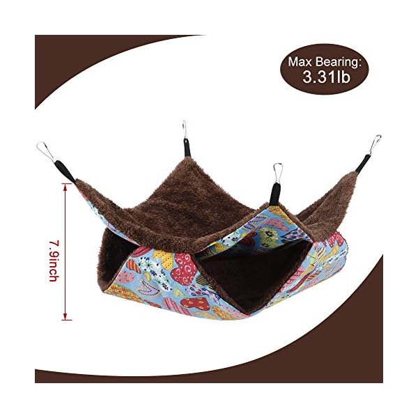 Amaca per Topi Criceti,Amaca da Gabbia per Piccoli Animali,Amache Furetti Letto Morbido per Conigli Pappagalli,Coperta…