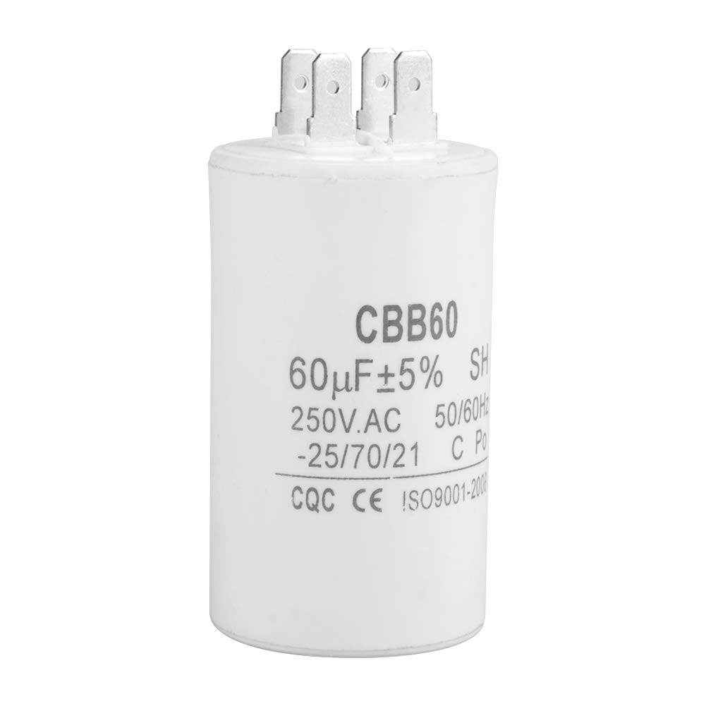 CBB60 250V AC 60uf Operating Capacitor for Starting Alternative Current Engines with a Frequency of 50Hz / 60Hz with a Good Shock Resistance, High Overload Capacity
