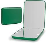 Kintion Pocket Mirror 1X/3X LED Compact Travel Two-Sided Green