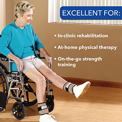 Sammons Preston Cuff Weight, 10 lb, Beige, 2 Straps with D-Ring Closure, Grommet for Easy Hanging, Steel Ankle & Wrist Weights are Lead Free, Exercise Tool for Strength Building & Injury Rehab - Thumbnail 6