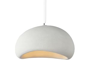 JAYMP 40cm Wabi Sabi Pendant Light for Dining Room Kitchen Island Hallway Restaurant Modern Hanging Lamp E26 Base Japanese Style Bird Nest Shape Lighting Fixture (Matte White,B Shape, 40cm/15.7in)