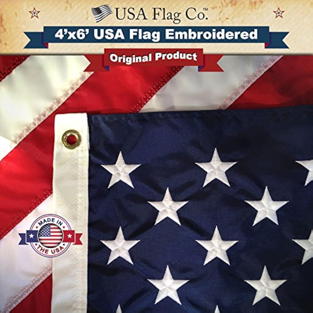 US Flag 4x6 By USA Co. Is 100 American Made The Best Embroidered Stars