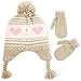 ABG Accessories Girls' Heart Pom Scandi and Mitten Set