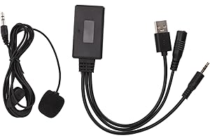 Professional Car Bluetooth 5 0 Aux in Cable USB Adapter with Microphone Replacement for Fit ABS Material Durable Long Service