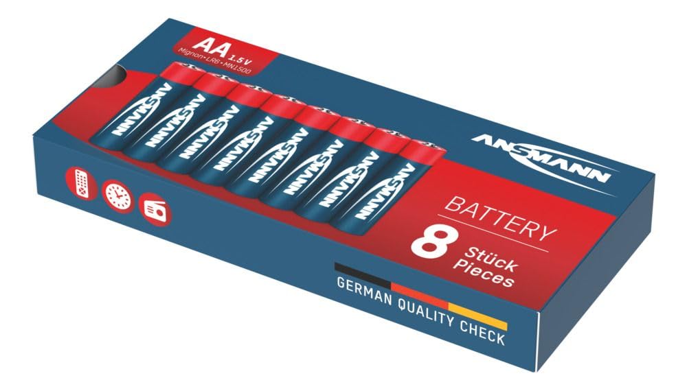 Ansmann LR6 1.5 V Mignon AA Alkaline Battery (Pack of 8)
