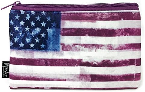 Monster Stationery - Single-Pocket Neoprene Pencil Case - Distressed Flag Series - Stars and Stripes