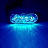 VSLED 4 LED Blue Light 12-Flashing Mode Car Truck Warning Caution Emergency Construction Strobe LED LightBar