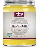 Viva Naturals Organic Ghee 8 oz - from 100% Grass-Fed Cows, Non-GMO, and Certified Paleo Diet Friendly
