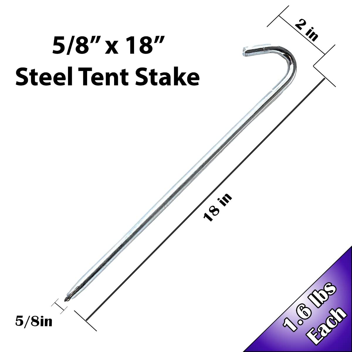 Mua Moose Supply Steel Tent Stakes - Heavy-Duty Ground Hook Spikes ...