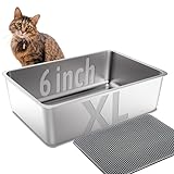 UWANGPET Stainless Steel Cat Litter Box,Odour Proof