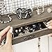 Rustic Wall Mounted Jewelry Organizer with Ring and Earring Drawers - Shabby Chic, Wood and Mesh Jewelry Holder for Women - Includes Necklace Hanging Hooks, Bracelet Rod, and Shelf for Accessories