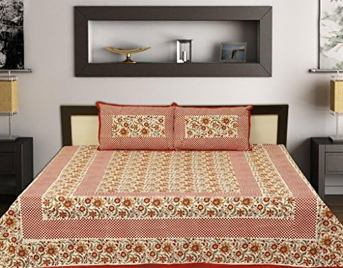 Jaipur Print 150 TC Cotton Bedsheet With 2 Pillow Covers King Multi Colour