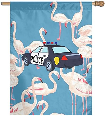 Police Car Garden Flag House Banner Gifts Nativity Decorative Flag For Party Yard Home Outdoor Decor Be Merry