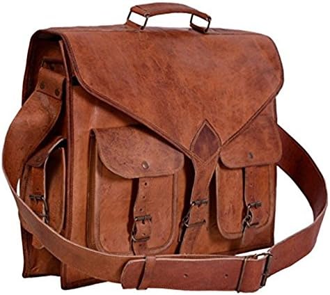 HandMadeDesign Leather Messenger Laptop (Upto 13 Inch Macbook Pro) Briefcase Shoulder Satchel Crossbody Bag for Men and Women