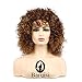 Baruisi Short Curly Brown Afro Wigs for Women Synthetic Heat Resistant Cosplay Hair Wig with Wig Cap