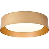 Bargeni Flush Mount Ceiling Light, 16.5 inch LED Ceiling Light Fixture, Polished Gold Finish, Dimmable/3000K/18W, Outdoor Flu