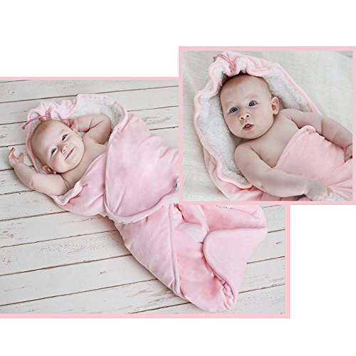 Popular Baby Sleepsack Winter Outdoor Sleepwear Robes Lovely Bag Newborn Sacks Infant Sleeping Bag Swaddling Blanket,Pink Color For 0-12 Months Newborn Kids
