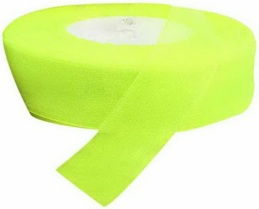 Gentle Meow 2 Rolls 1-inch Double Face Satin Ribbon Organza Chiffon Ribbon Fluorescent Green