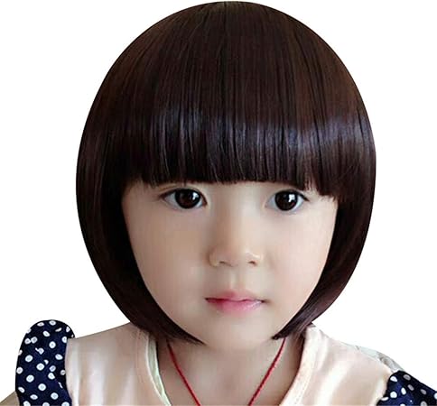 Amazon ウィッグ フルウィッグ ボブ ウィッグフル ストレート セミロング ショート 子供用 ウイッグ 超可愛いベビーウィッグ ブラック １ ６歳 ブラック ０ ３歳 キッズコスチューム 変身 なりきり おもちゃ