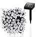 Esky Solar Fairy Lights Solar Lights Garden Solar LED String Lights Waterproof Solar Powered Fairy lights 100 LED 3 Modes 55ft 17m for Garden, Patio, Yard, Home, Wedding(Warm White) (White)