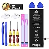 Velagol Battery Model iP6 0 Cycle 1810 mAh Battery Li-ion Polymer Replacement Battery with Repair Tool Kits Instruction [12-Month Warranty]