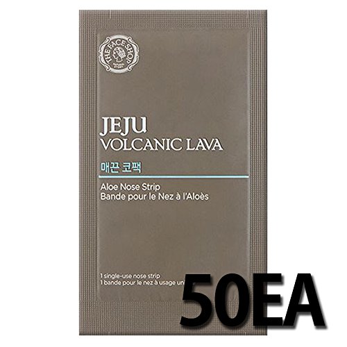 50EA THE FACE SHOP Jeju Volcanic Lava Aloe Nose Strip