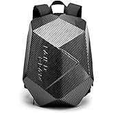 Motorcycle Backpack for Men Waterproof Carbon Fiber Motorbike Helmet Backpack Expandable Rear Seat Bag Moto Travel Luggage (Carbon gray)