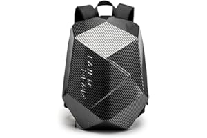 MJMOTO Motorcycle Backpack for Men Waterproof Carbon Fiber Motorbike Helmet Backpack Expandable Rear Seat Bag Moto Travel Luggage (Carbon gray)