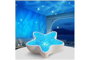 Northern Lights Projector,Rechargeable Ocean Wave Projector Light,7 Color Changeable&Dimmable Shower Lamp,Cordless LED Bathro