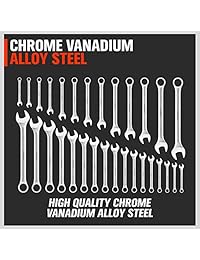 HORUSDY 20 piezas Juego de llaves de carraca, Sae y métricas, llaves de carraca ruedan hasta perfectamente en una caja de organizador para almacenamiento en