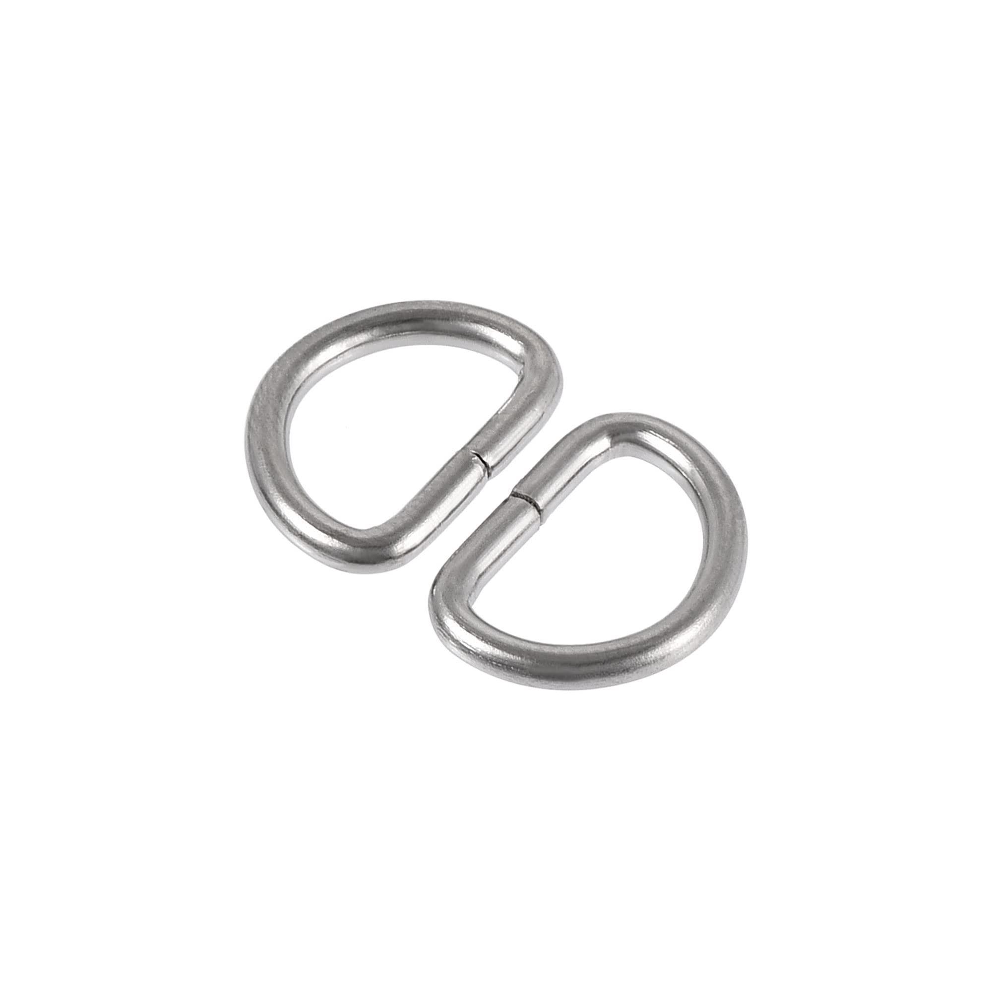 sourcing map Metal D Ring 0.39"(10mm) D-Rings Buckle for Hardware Bags Belts Craft DIY Accessories Silver Tone 50pcs