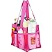 YaeloDesign Shower Caddy Portable Bathroom Mesh Tote Organizer with 7 Storage Compartments Pink
