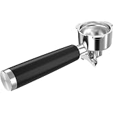 MAttinata 51mm Aluminum Metal Portafilter with Double Spouts | Shape Double Spouts, Espresso Machine Handle Replacement Parts, 3 Ears Cafe Bracket Holder, No Filter Baskets Include, Silver