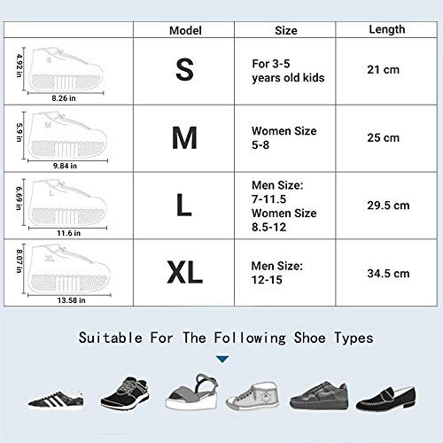 DREAMUS Reusable Silicone Waterproof Shoe Covers, Silicone Shoe Covers with Zipper No-Slip Silicone Rubber Shoe Cover for Kids,Men and Women (Transparent, L) - Thumbnail 2