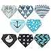 Baby Bibs,8 Packs Baby Bandana Drool Bibs, Unisex Stylish Design for Boys & Girls, Highly Absorbent Soft 100% Organic Cotton with Adjustable Snaps for Teething