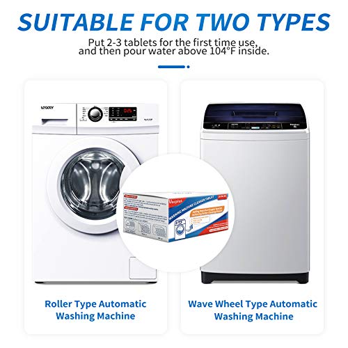 Vacplus Washing Machine Cleaner for Front Loader and Top Load Washers, Including HE, 8 Tablets