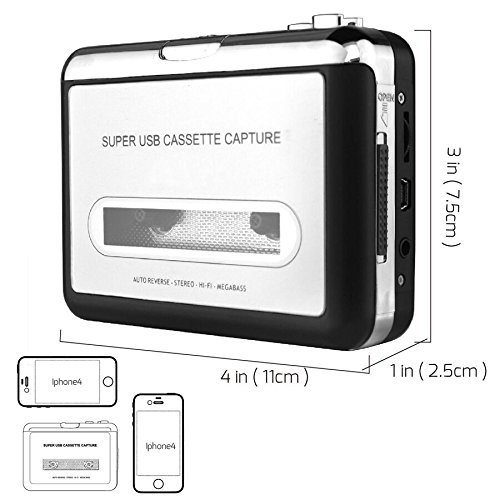 DigitNow-Cassette-Tape-To-MP3-CD-Converter-Via-USBPortable-USB-Cassette-Tape-Player-Captures-MP3-Audio-MusicCompatible-With-Laptop-and-Personal-ComputerConvert-Walkman-Tape-Cassette-To-MP3-Format