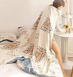 100% Cotton Throw Blankets for Couch Bed Chair